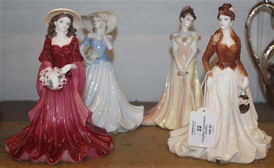 4 Coalport  Four Seasons figurines